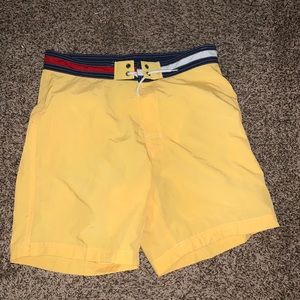 Men’s Yellow Tommy Hilfiger Swim Trunks Sz Medium